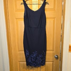 Betsey Johnson Navy Blue Floral Midi Dress